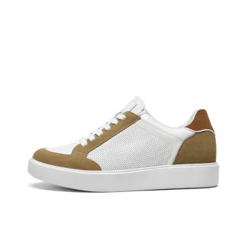 He Jinchang Anti Slip Wear Resistant Low Top Skateboard Shoes Men's White Brown