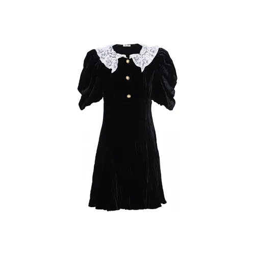 MIU MIU FW21 Short Sleeved Dress Women's Black