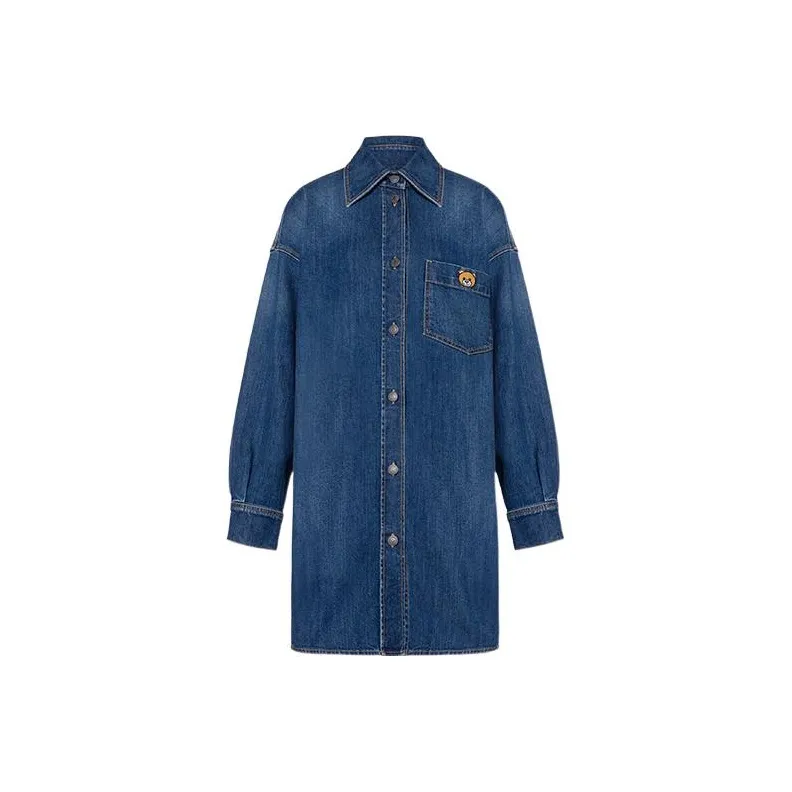 MOSCHINO Long-Sleeved Dresses Women's Blue-0