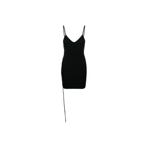 OFF WHITE Lace Up V Neck Sleeveless Mini Dress