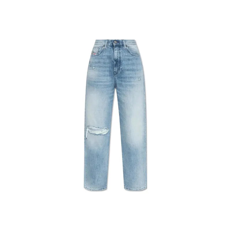 DIESEL 2016 D-Air Straight-Leg Distressed Jeans-0