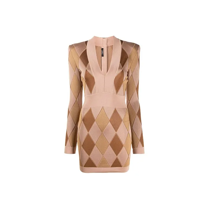 BALMAIN Long-Sleeved Dresses Women's Beige-0