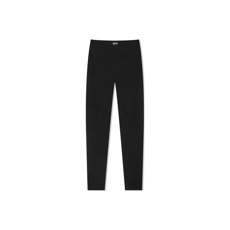OFF WHITE Logo waistband Perforated Leggings-0