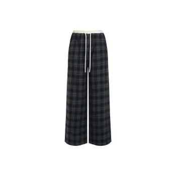 HUFFNPUFF Casual Pants Unisex Color Blocking Plaid