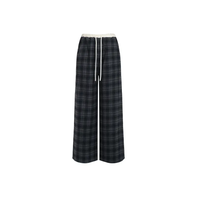 HUFFNPUFF Casual Pants Unisex Color Blocking Plaid-0