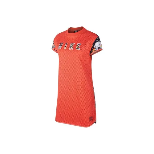 Nike Short Sleeved Dresses Women's Orange