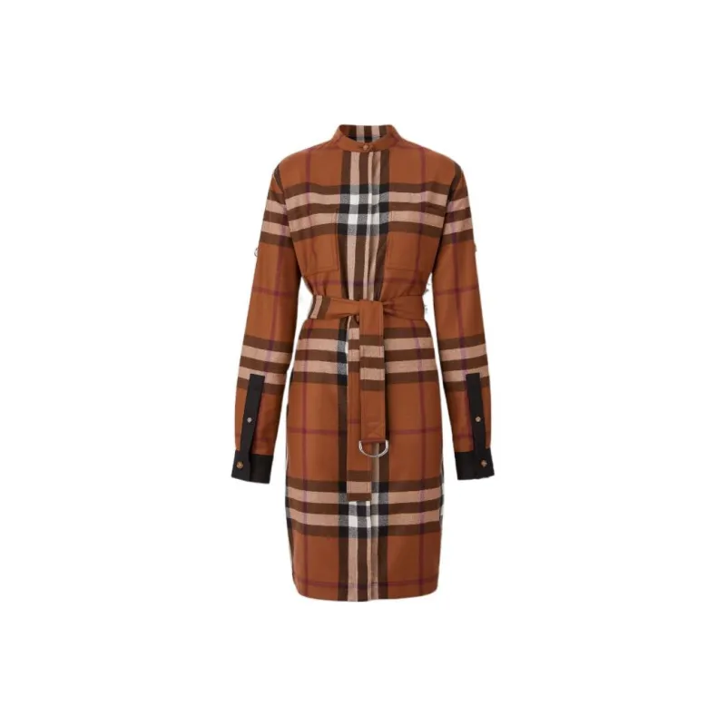 Burberry FW22 Long Sleeved Dress Women's Brown-0