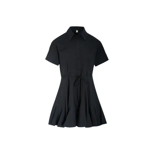 Little Pull Short Sleeved Dresses Women's Black