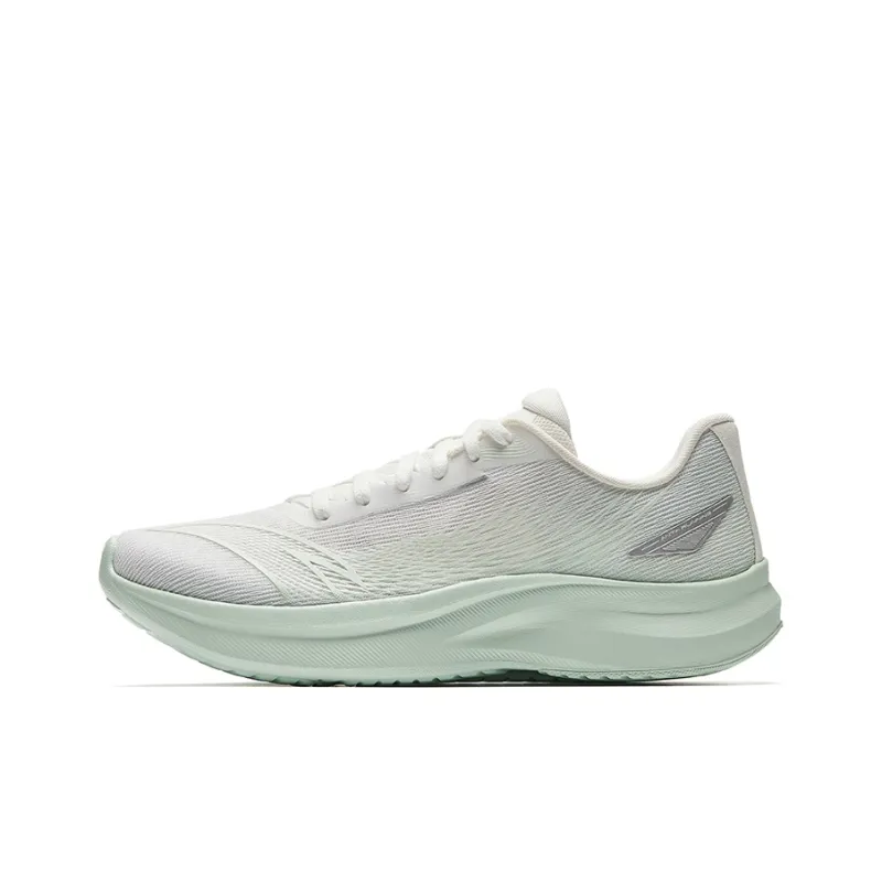 Anta Cushioning Rebound Height Increasing Lightweight Low Top Training Racing Running Shoes Women's White Green-0