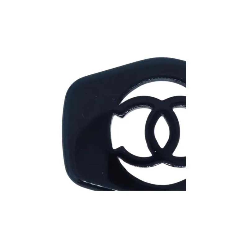 CHANEL Acrylic Brooches Women's Black-2