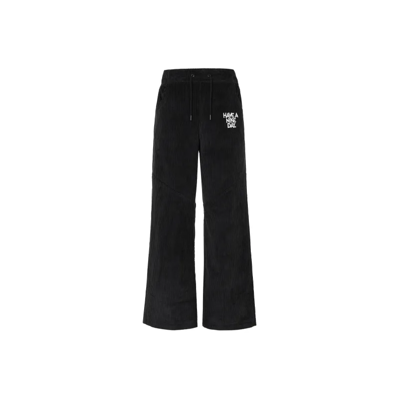 Nike Women'ss Letter Logo Wide Leg Pants Black-0