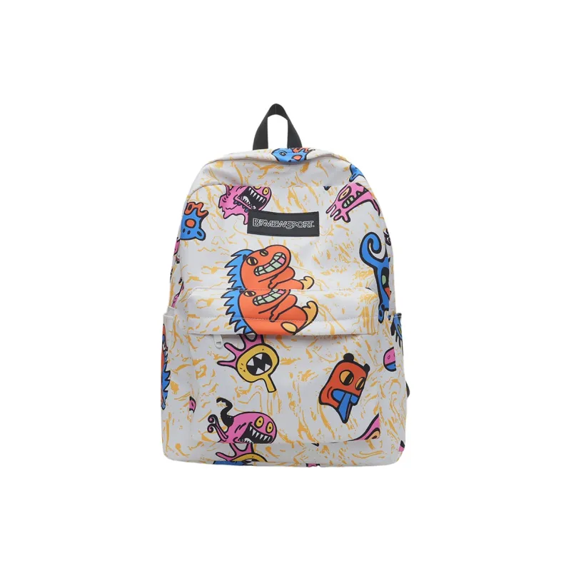 WICKBUEN Nylon Backpack Unisex Green/Purple/Red/Yellow/Black-6