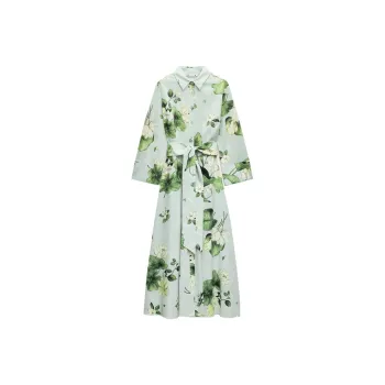 ZARA Long-Sleeved Dresses Women's Blue