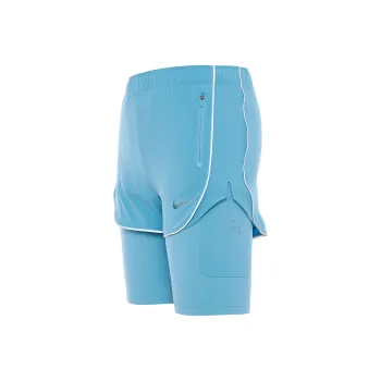 Nike Women'ss Logo Print Zip Up Shorts Blue