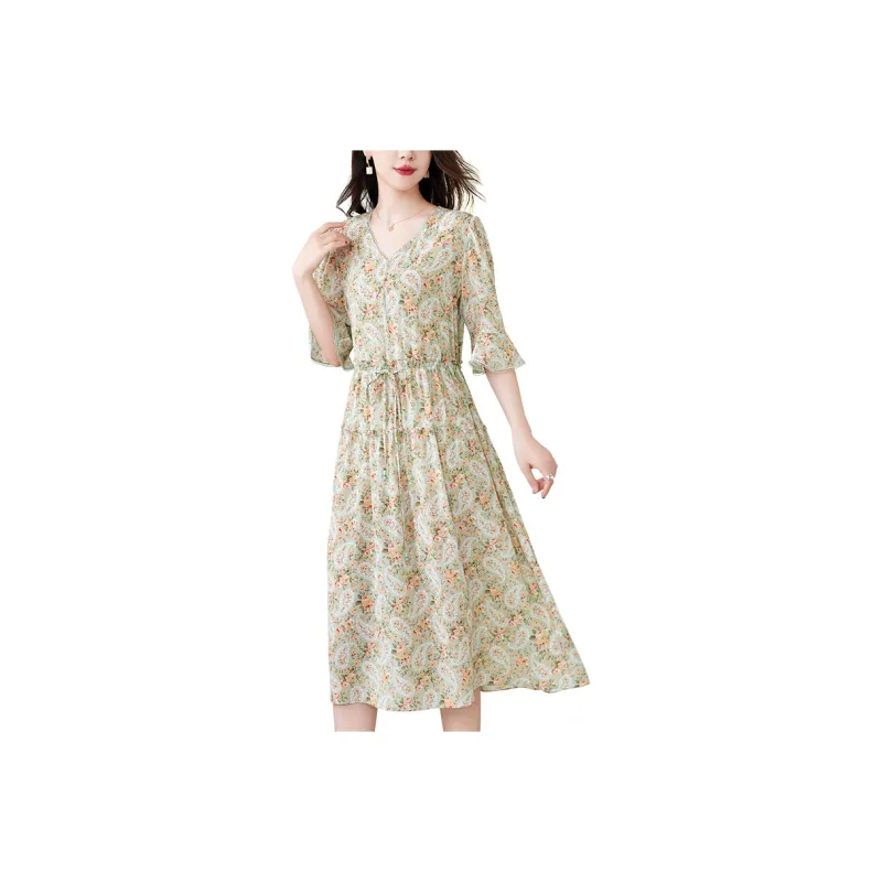 To The West Long Sleeved Dresses Women's Green-0