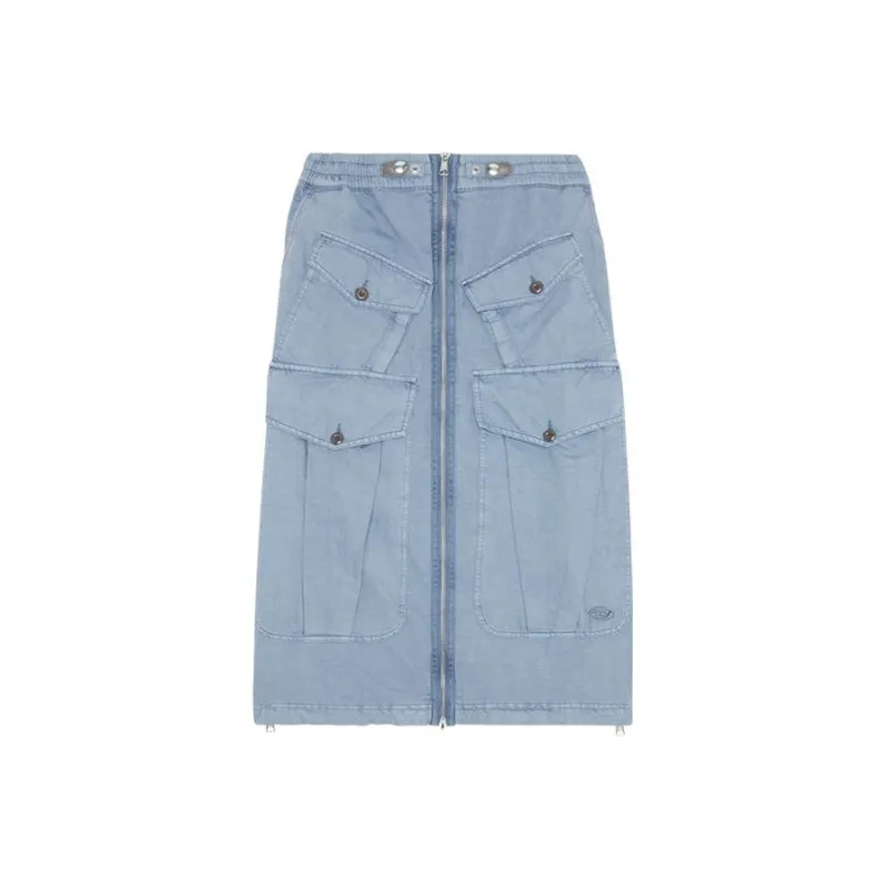 DIESEL Denim Long Skirts Women's Blue-0