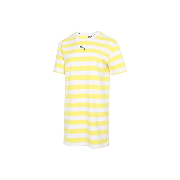 PUMA Short-Sleeved Dresses Women's Yellow White-0