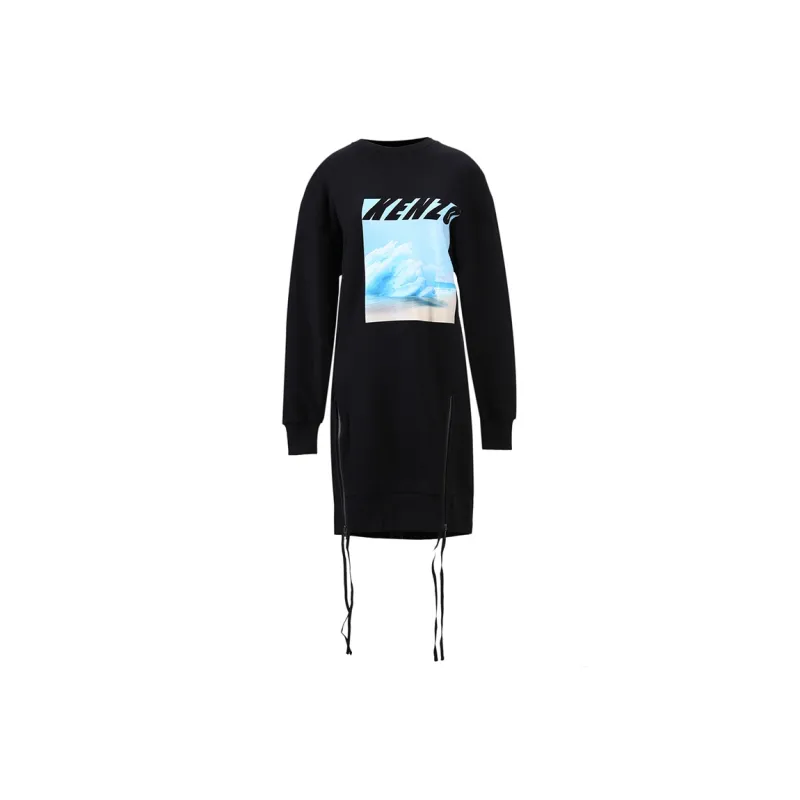 KENZO Long Sleeved Dress Women's Black-0