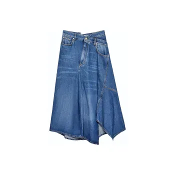 LOEWE Deconstructed Midi Denim Skirt Sporty Blue