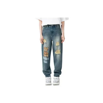 LALABOBO Jeans Women's Medium Blue White