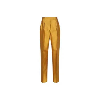 MaxMara Adige Pleat Detailed Satin Trousers