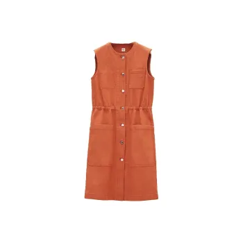 HERMES Sleeveless Dresses Women's Orange