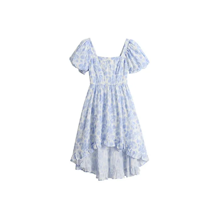 HUASJ Short Sleeved Dresses Women's Blue-0