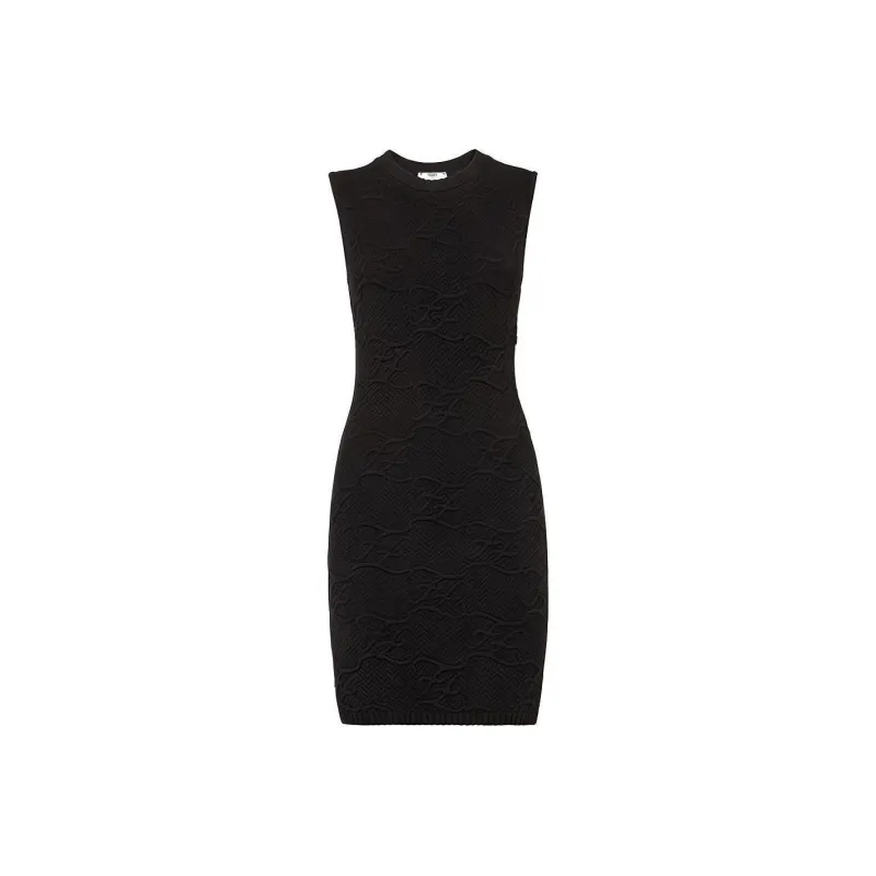 FENDI Sleeveless Dress Women's Black-0
