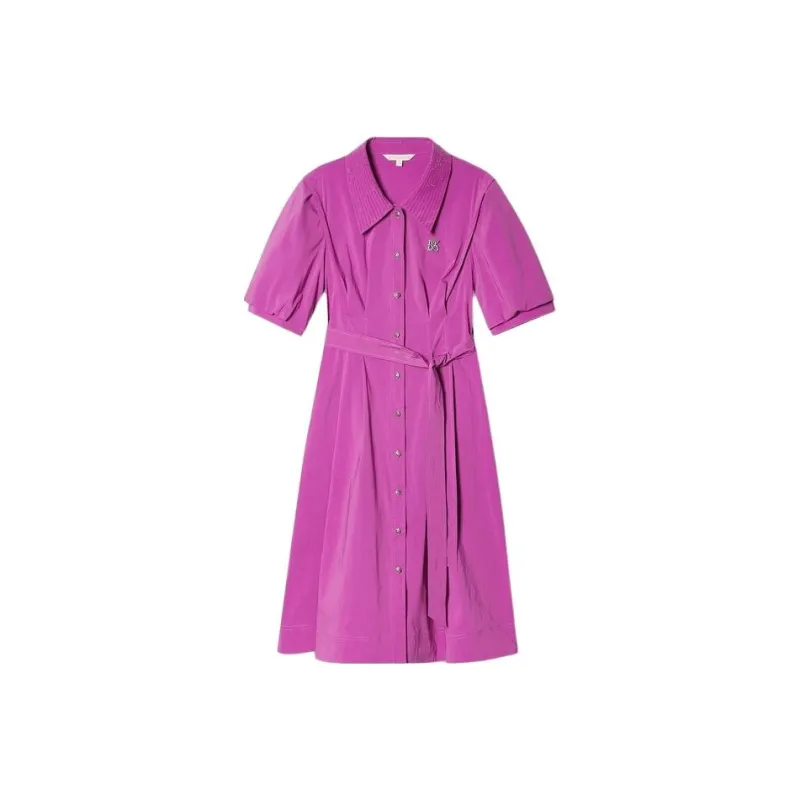 PSALTER Short Sleeved Dresses Women's Eggplant Purple-0