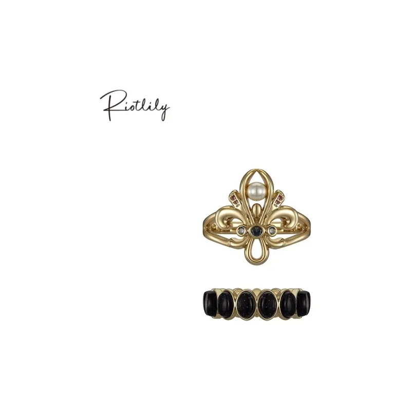 RiotLILY Elegant Vintage Refined Craft Elegant Elegance Fashion Trend Copper Alloy Rings Women's-2