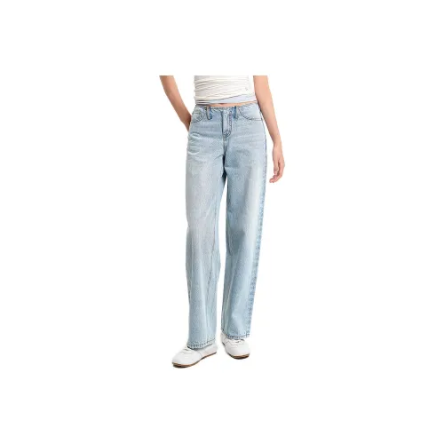 DRAGON FACE Jeans Women's Washed Blue