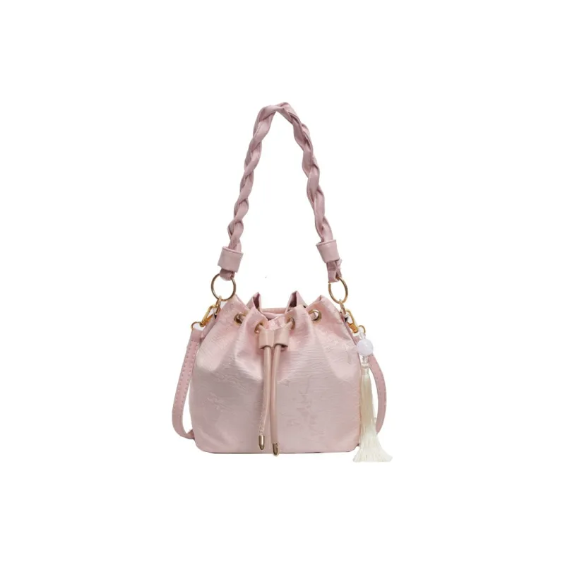 RIVMIND Silk Crossbody Bag, Handbag Regular Women's White/Black/Pink/Blue-5