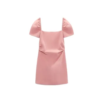 ZARA Short-Sleeved Dresses Women's Pink