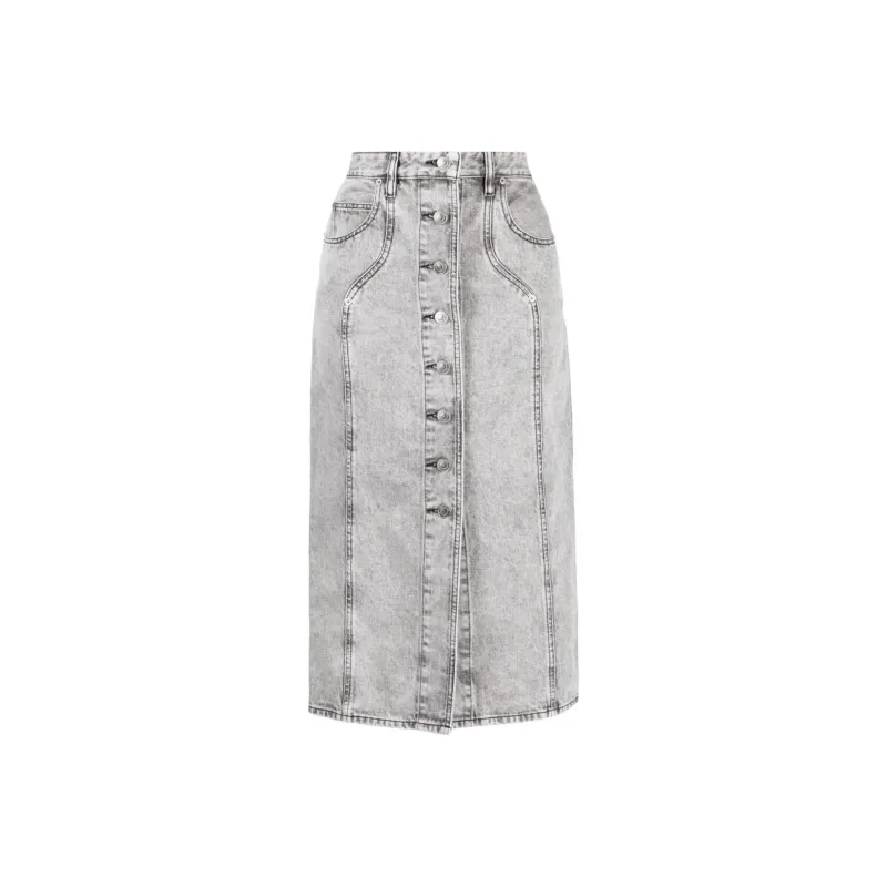ISABEL MARANT Denim Long Skirts Women's Light Gray-0