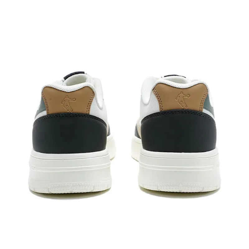 QIAODAN Dry Slip Resistant, Lightweight, And Breathable Low Top Skateboard Shoes Men's Ivory Birch Wood-3