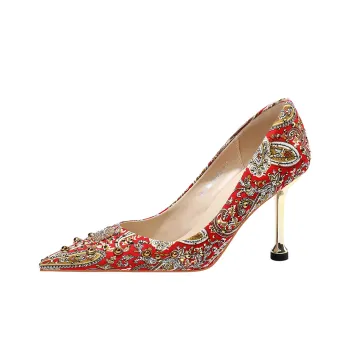 Lan Miao Slim Heel High Heels Women's Red
