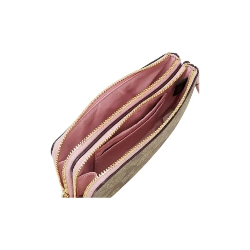 COACH PVC Clutch Mini Women's Khaki & Pink-5