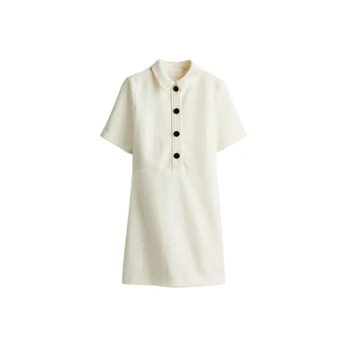 H&M Short Sleeved Dress Women's Cream