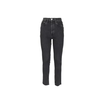 RE/DONE 90s High-Waist Raw-Cut Hem Skinny Jeans