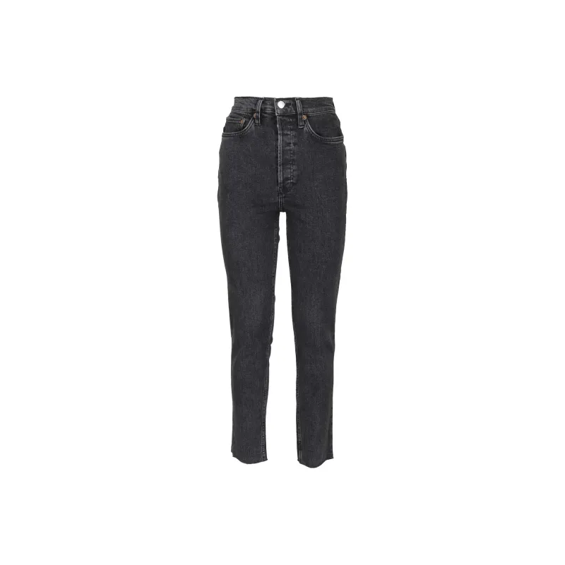 RE/DONE 90s High-Waist Raw-Cut Hem Skinny Jeans-0