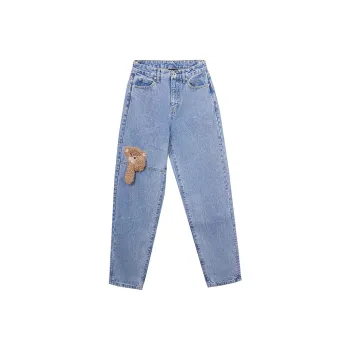 LALABOBO Jeans Women's Medium Blue White