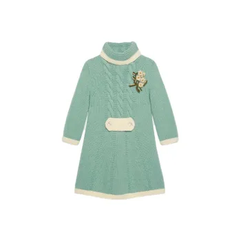 GUCCI Long-Sleeved Dresses Women's Light Blue
