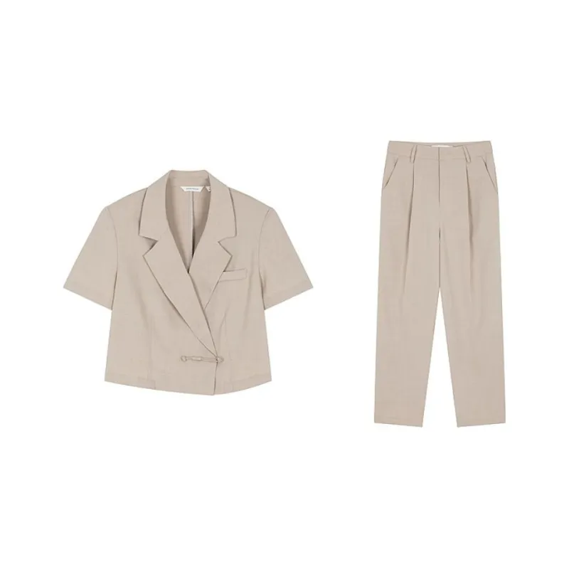 Mo Han Yi Mei Business Suit Women's Light Khaki-0