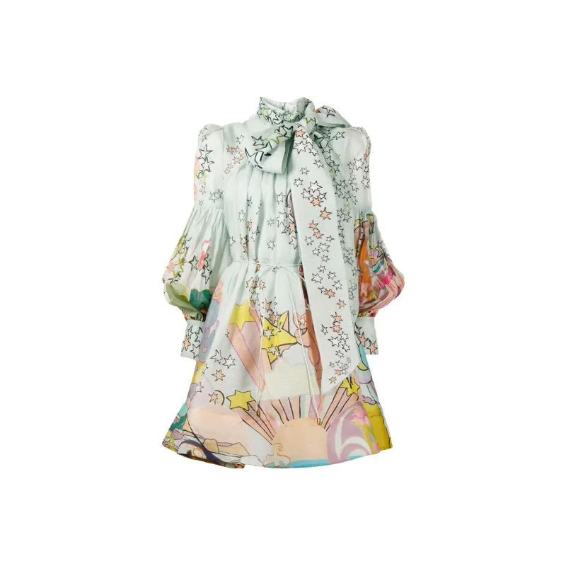 Zimmermann Long-Sleeved Dresses Women's Blue-0