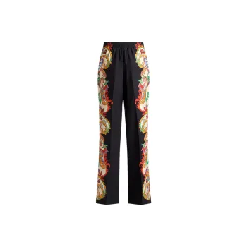 ETRO Bandana Bouquet Printed Straight Leg Trousers