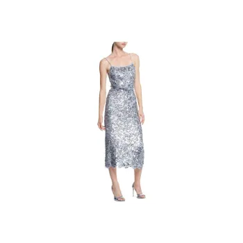 MICHAEL KORS Hand Embroidered Floral Paillette Lace Sheath Dress