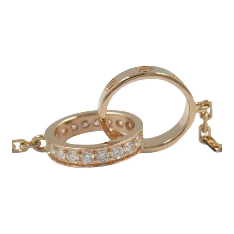 Cartier 2010s 18K Rose Gold Baby Love Diamond Necklace-2