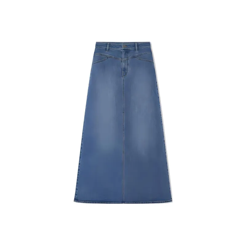 COVERINS Denim Long Skirts Women's Blue-0