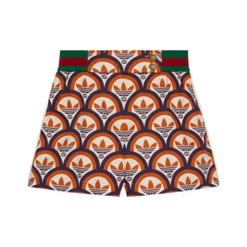 GUCCI X Adidas Cotton Shorts Orange-0