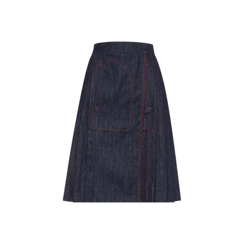 Ferragamo Denim Long Skirts Women's Blue-0